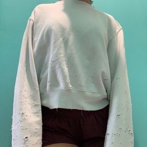Cute distressed cropped sweater